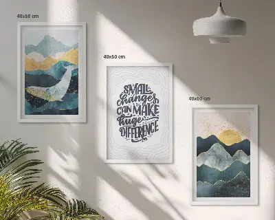 Billedvæg med abstrakt bjergmotiv inspiration til din billedvæg