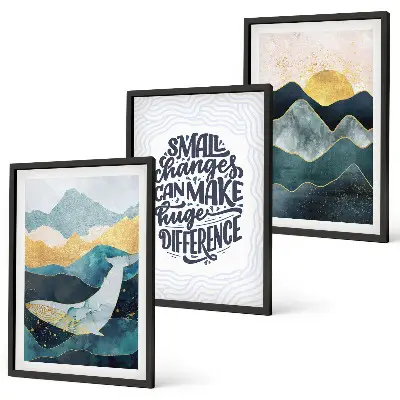 Billedvæg med abstrakt bjergmotiv inspiration til din billedvæg