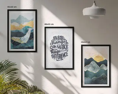 Billedvæg med abstrakt bjergmotiv inspiration til din billedvæg