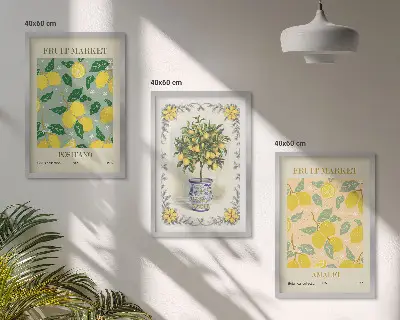Citrusfrugter fra Italien billedsæt til soveværelset