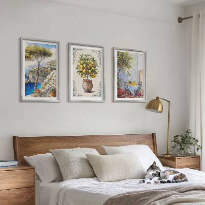 Triptykon billeder med ramme Bord med havcitrontræ