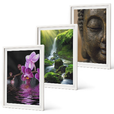 Billedsæt til soveværelset Blomster vandfald Buddha klippe Zen