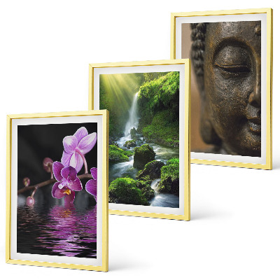Billedsæt til soveværelset Blomster vandfald Buddha klippe Zen