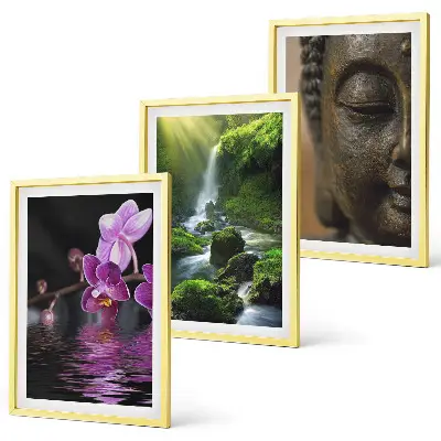 Sengesæt til soveværelset med motiv af blomstrende vandfald, Buddha og Zen-klipper