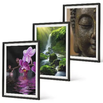 Sengesæt til soveværelset med motiv af blomstrende vandfald, Buddha og Zen-klipper