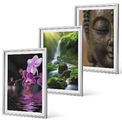 Billedsæt til soveværelset Blomster vandfald Buddha klippe Zen