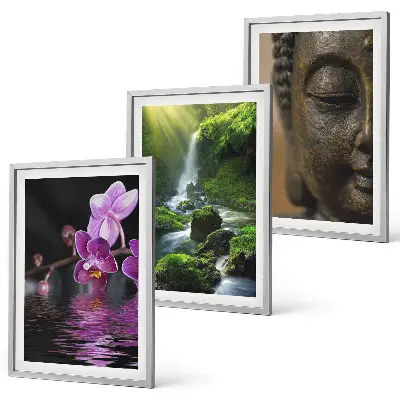 Sengesæt til soveværelset med motiv af blomstrende vandfald, Buddha og Zen-klipper
