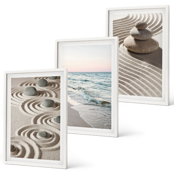 Billedvæg inspiration Bølger sand vand sten strand