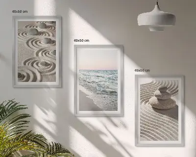 Billedvæg inspiration med bølger, sand, vand og sten på stranden