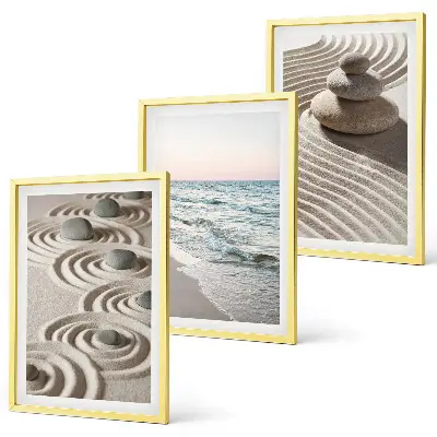 Billedvæg inspiration med bølger, sand, vand og sten på stranden