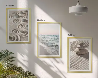 Billedvæg inspiration med bølger, sand, vand og sten på stranden