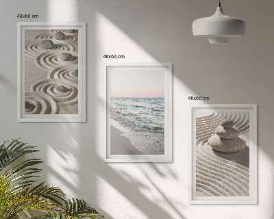 Billedvæg inspiration Bølger sand vand sten strand