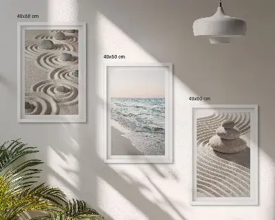 Billedvæg inspiration med bølger, sand, vand og sten på stranden