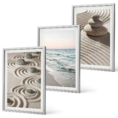Billedvæg inspiration med bølger, sand, vand og sten på stranden