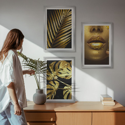 Billedsæt til soveværelset Monstera palme kvindes mund