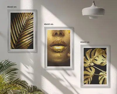 Sengesæt med Monstera og kvindemund print af palmeblade og kvindemund