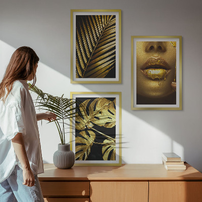 Billedsæt til soveværelset Monstera palme kvindes mund