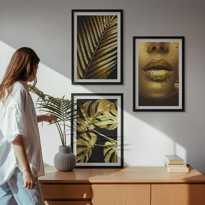 Billedsæt til soveværelset Monstera palme kvindes mund