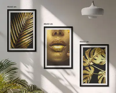 Sengesæt med Monstera og kvindemund print af palmeblade og kvindemund