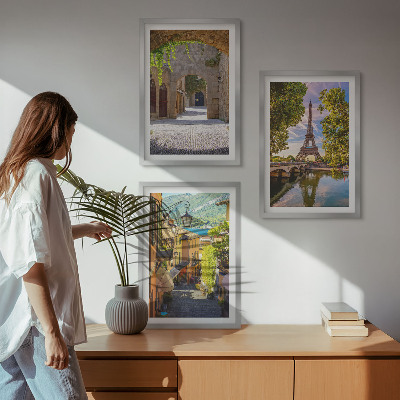 Billedvæg inspiration Gader med Eiffeltårnets arkitektur