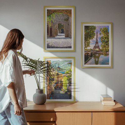 Billedvæg inspiration Gader med Eiffeltårnets arkitektur