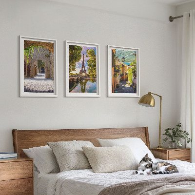 Billedvæg inspiration Gader med Eiffeltårnets arkitektur