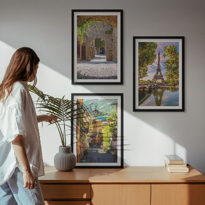 Billedvæg inspiration Gader med Eiffeltårnets arkitektur