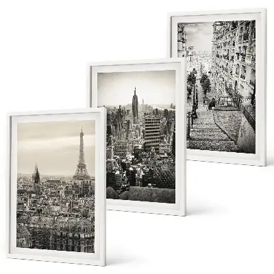 Billedvæg med inspiration udsigt over Paris og trappen i New York