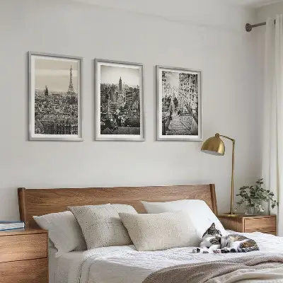 Billedvæg med inspiration udsigt over Paris og trappen i New York