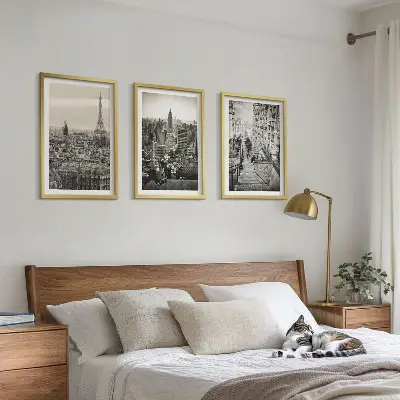 Billedvæg med inspiration udsigt over Paris og trappen i New York
