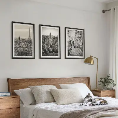 Billedvæg med inspiration udsigt over Paris og trappen i New York
