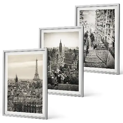 Billedvæg med inspiration udsigt over Paris og trappen i New York