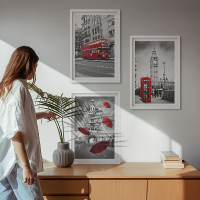 Billedvæg inspiration Røde accenter London
