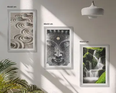Billedvæg Freden i stenene ved Buda Zen-vandfaldet inspiration