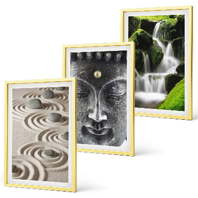 Billedvæg inspiration Freden i stenene ved Buda Zen-vandfaldet