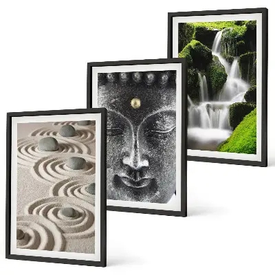 Billedvæg Freden i stenene ved Buda Zen-vandfaldet inspiration
