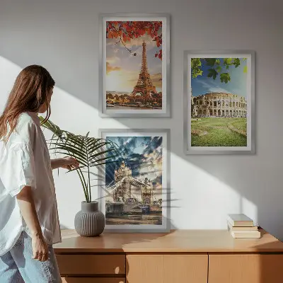Europas monumenter triptykon billeder med ramme