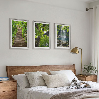 Billedvæg inspiration sti skov vandfald vegetation