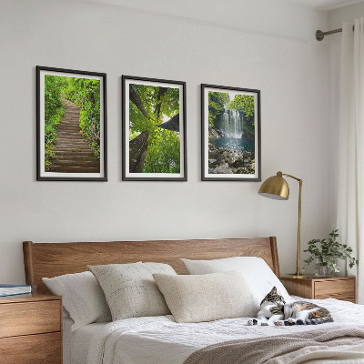 Billedvæg inspiration sti skov vandfald vegetation