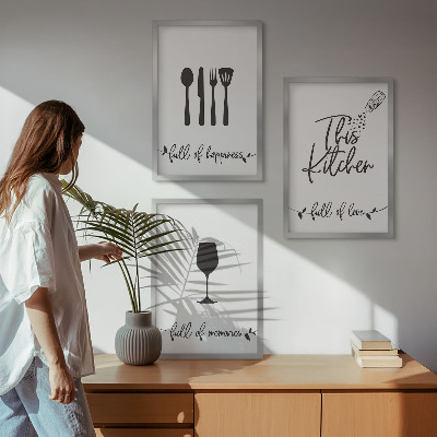 Billedvæg inspiration Køkkenredskabsmønstre