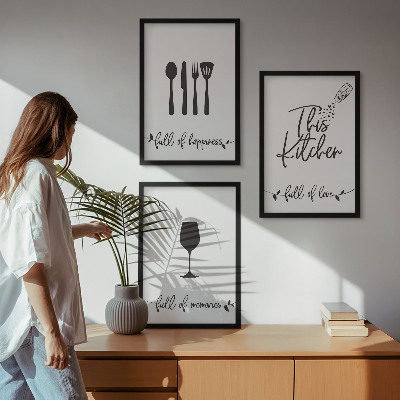 Billedvæg inspiration Køkkenredskabsmønstre