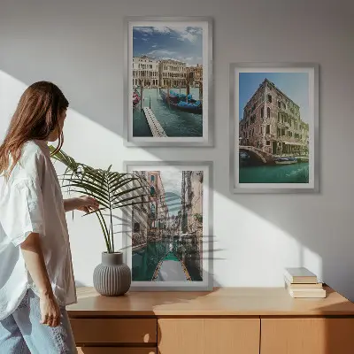 Sengesæt til soveværelset med motiv af arkitekturen i Venedigs kanaler