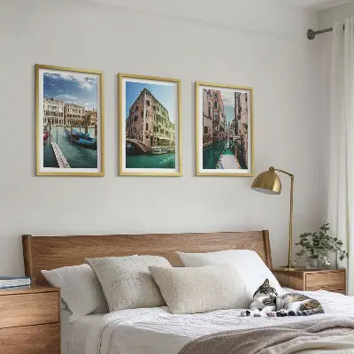 Sengesæt til soveværelset med motiv af arkitekturen i Venedigs kanaler