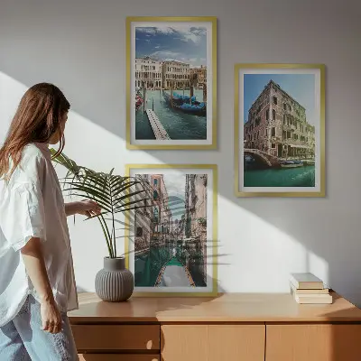 Sengesæt til soveværelset med motiv af arkitekturen i Venedigs kanaler