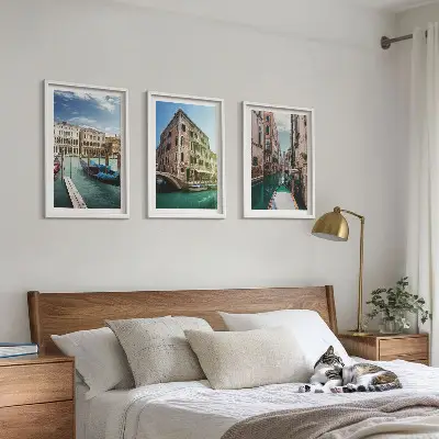 Sengesæt til soveværelset med motiv af arkitekturen i Venedigs kanaler