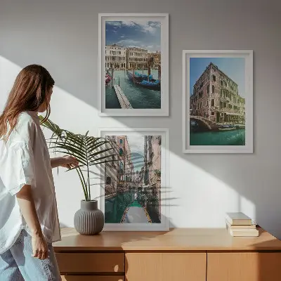 Sengesæt til soveværelset med motiv af arkitekturen i Venedigs kanaler