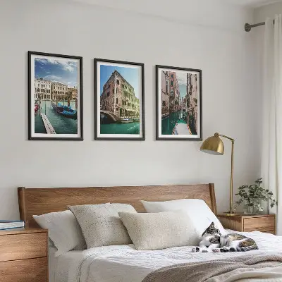 Sengesæt til soveværelset med motiv af arkitekturen i Venedigs kanaler