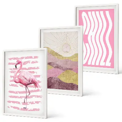 Sengesæt til soveværelset pink flamingo i pastellandskab
