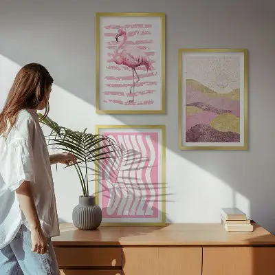 Sengesæt til soveværelset pink flamingo i pastellandskab