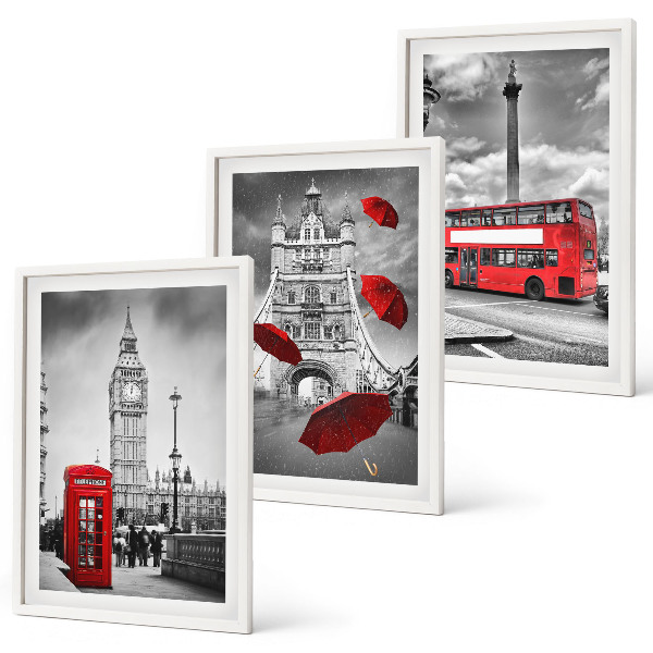 Billedvæg inspiration Rød paraplyboks og London-bus